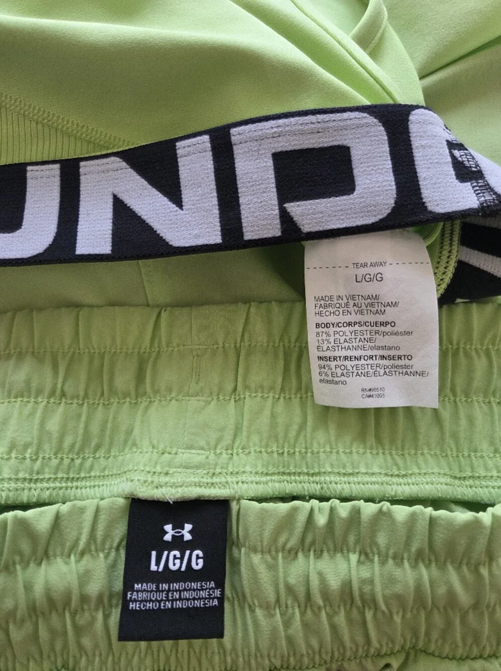 Under Armour Matching Set Neon Lime Sport Brad and Short - Size L